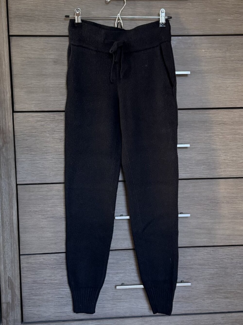 NWOT Abercrombie & Fitch Ribbed Sweater Knit Joggers Black XS